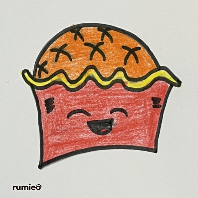 cute cartoon pie slice with a happy face and decorative crust